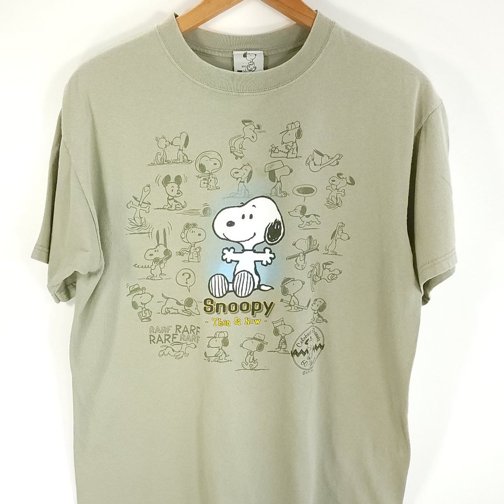 Snoopy Peanuts Then & Now 60 Years Graphic T-Shirt Cedar Fair Short Sleeve